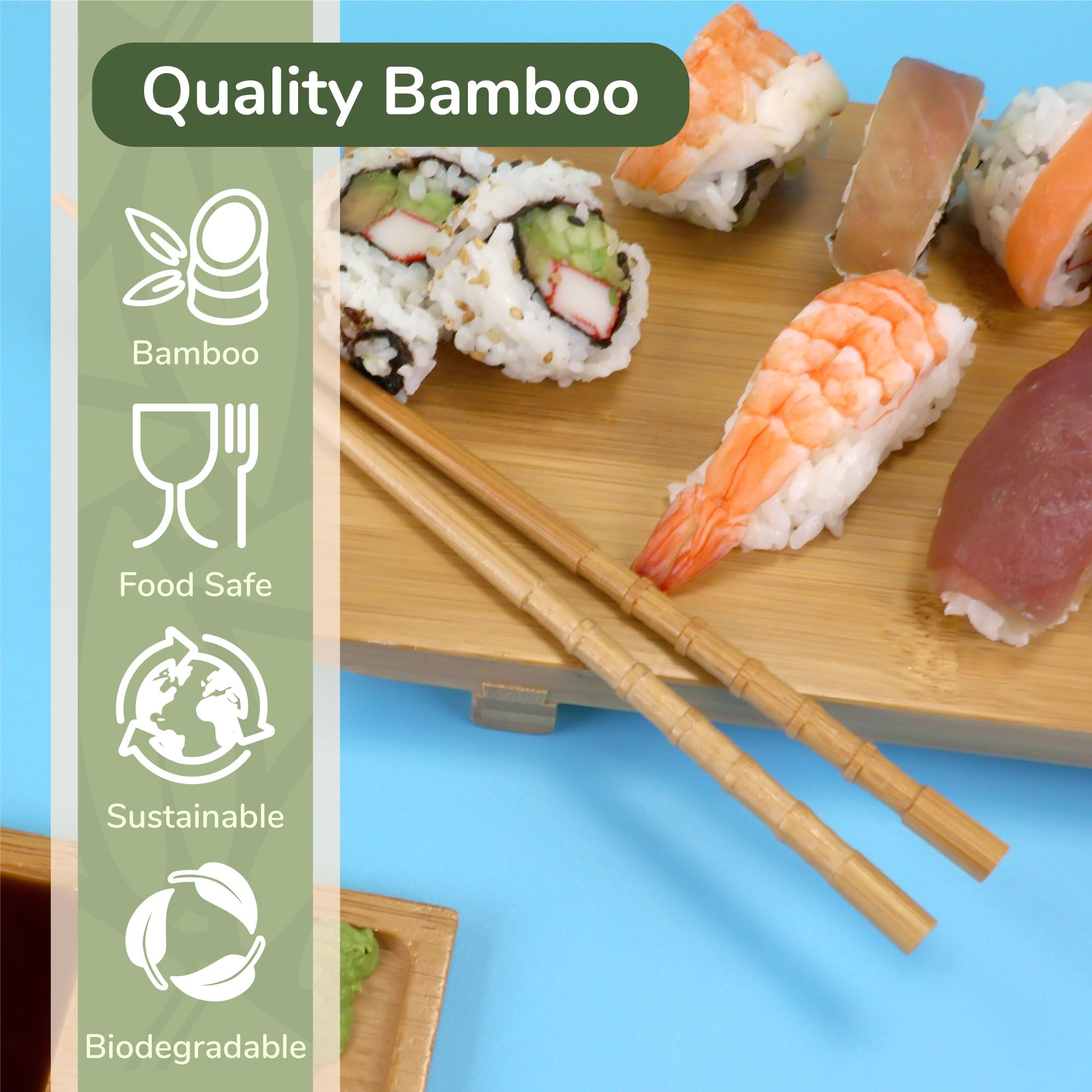 BambooMN - Lot de 36 baguettes japonaises en bambou de 22,9 cm