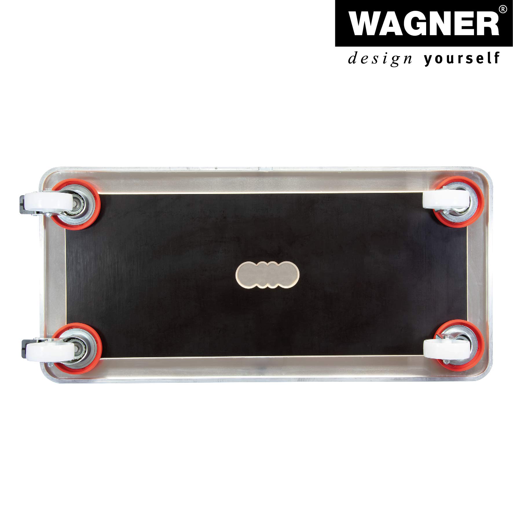 WAGNER design yourself Carrello da trasporto MM 1365, 71x31cm, ideale per trasporto de contenuto sensibile, portata 200 kg, antiscivolo, adatto alle pareti e mobili, 2 freni, Marrone/Rosso, 20136501