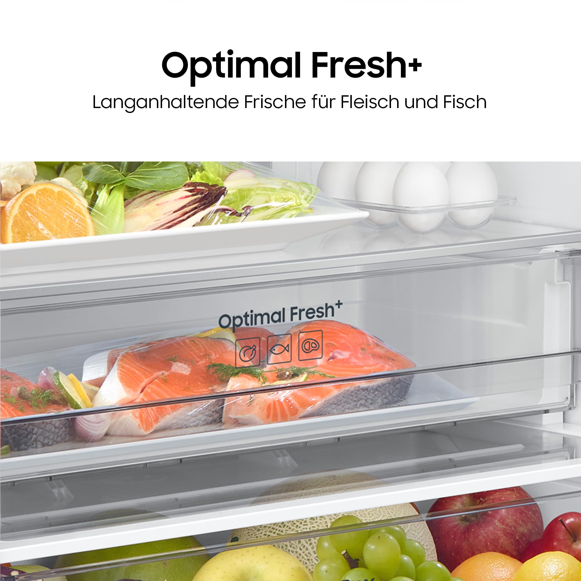 Samsung BRB38G705DWWEF Einbau-Kühl-Gefrierkombination, Kühlschrank mit Gefrierfach, 194 cm, 389 l, No Frost+, AI Energy Mode, Optimal Fresh+, Weiß