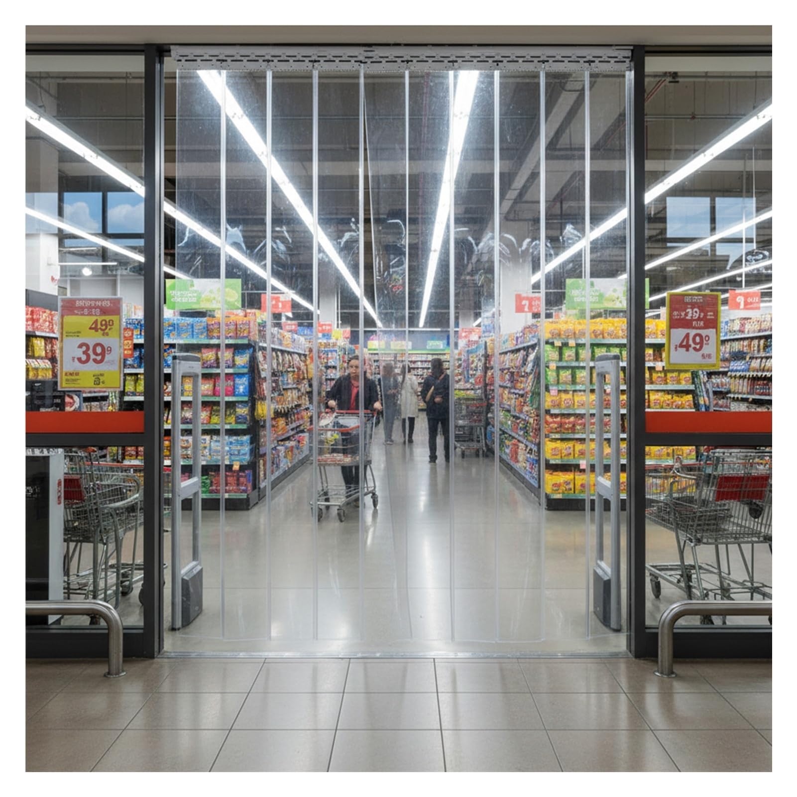 Qulamrdk PVC Smooth Plastic Strip Door Curtain Freezer Room Suitable for Cold Warehouses, Temperature Resistant(150x250cm/59.05x98.43in)