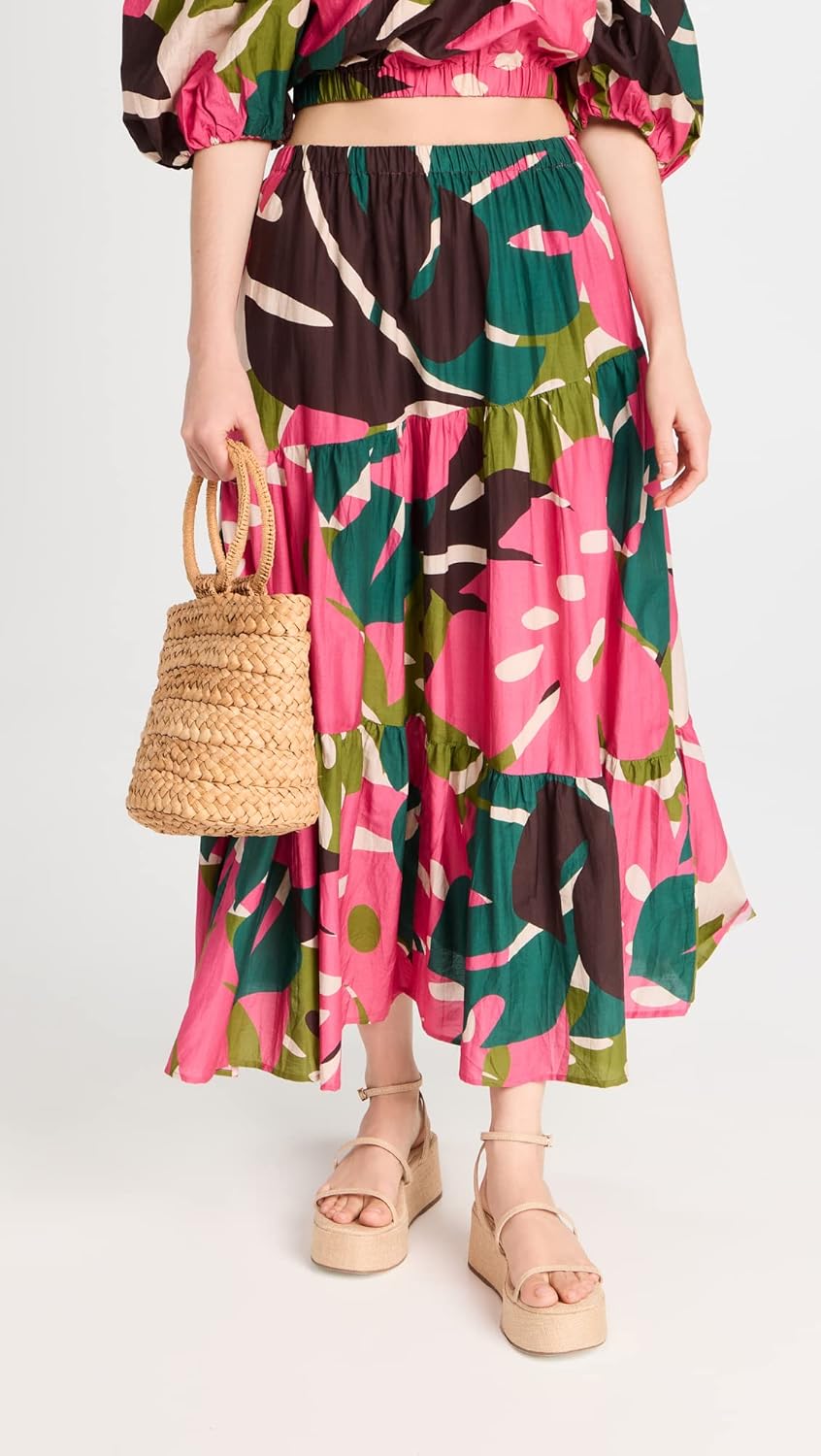 Velvet by Graham & Spencer Women's Lydia Printed Silk Cotton Voile Skirt
