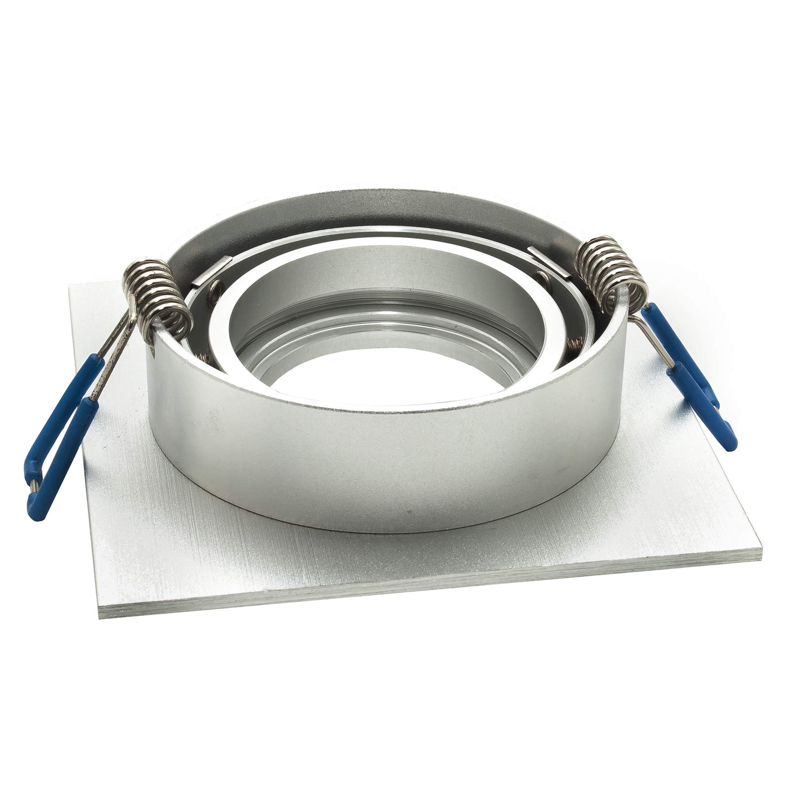 Portafaretto orientabile incasso moderno quadrato spazzolato foro 70cm