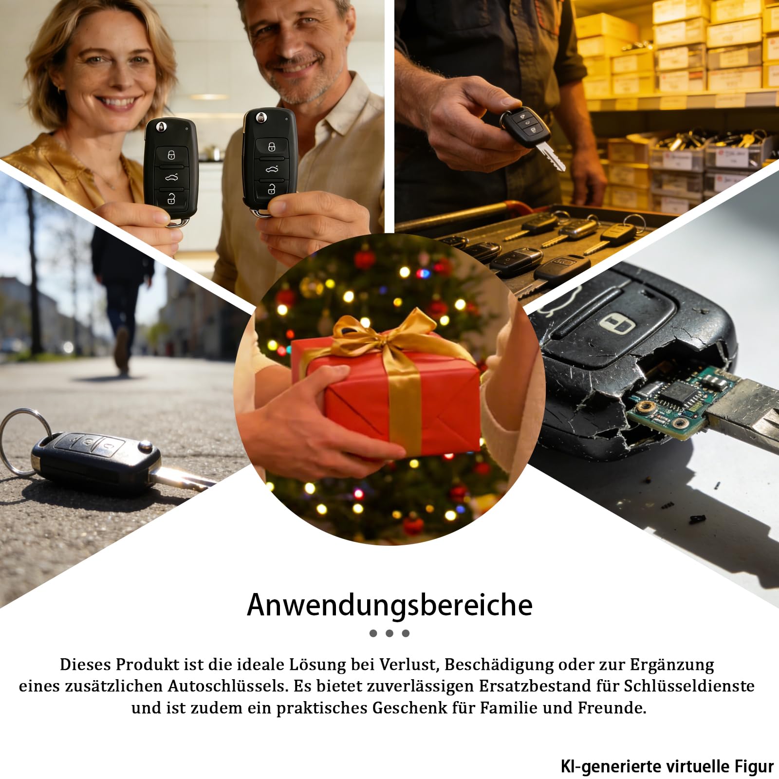 Autoschlüssel Fernbedienung kompatibel mit Renault Megane 3 Laguna 3 Scenic, 4 Tasten, 433 MHz, ID46 PCF7952 Chip, 2007-2016