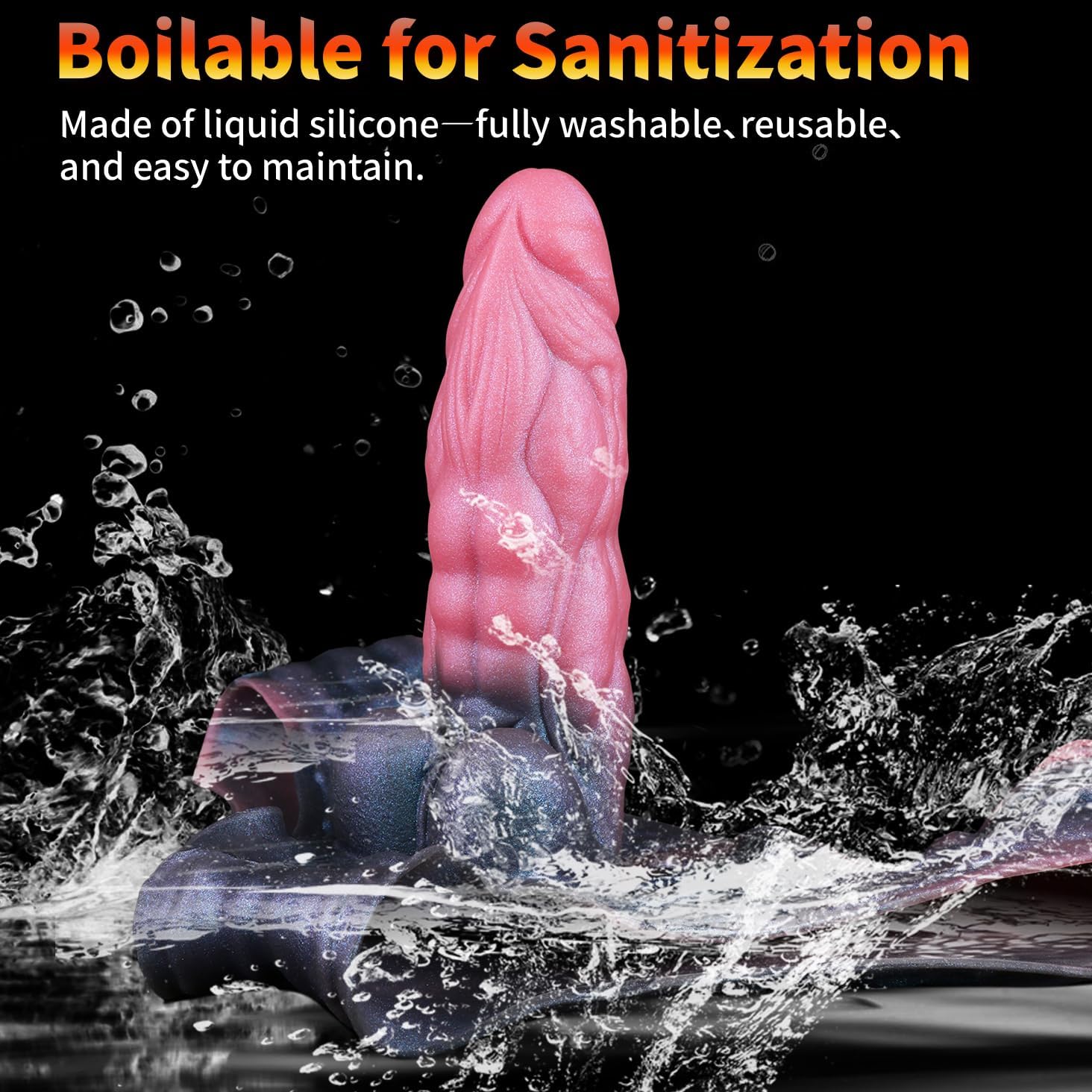 Soft Silicone Monster Strapless Harness Dildo with Textures, Reusable Wearable Wearable Dildo Panty with 8.66in Penis Sleeve Adult Sex Toy for Man Woman