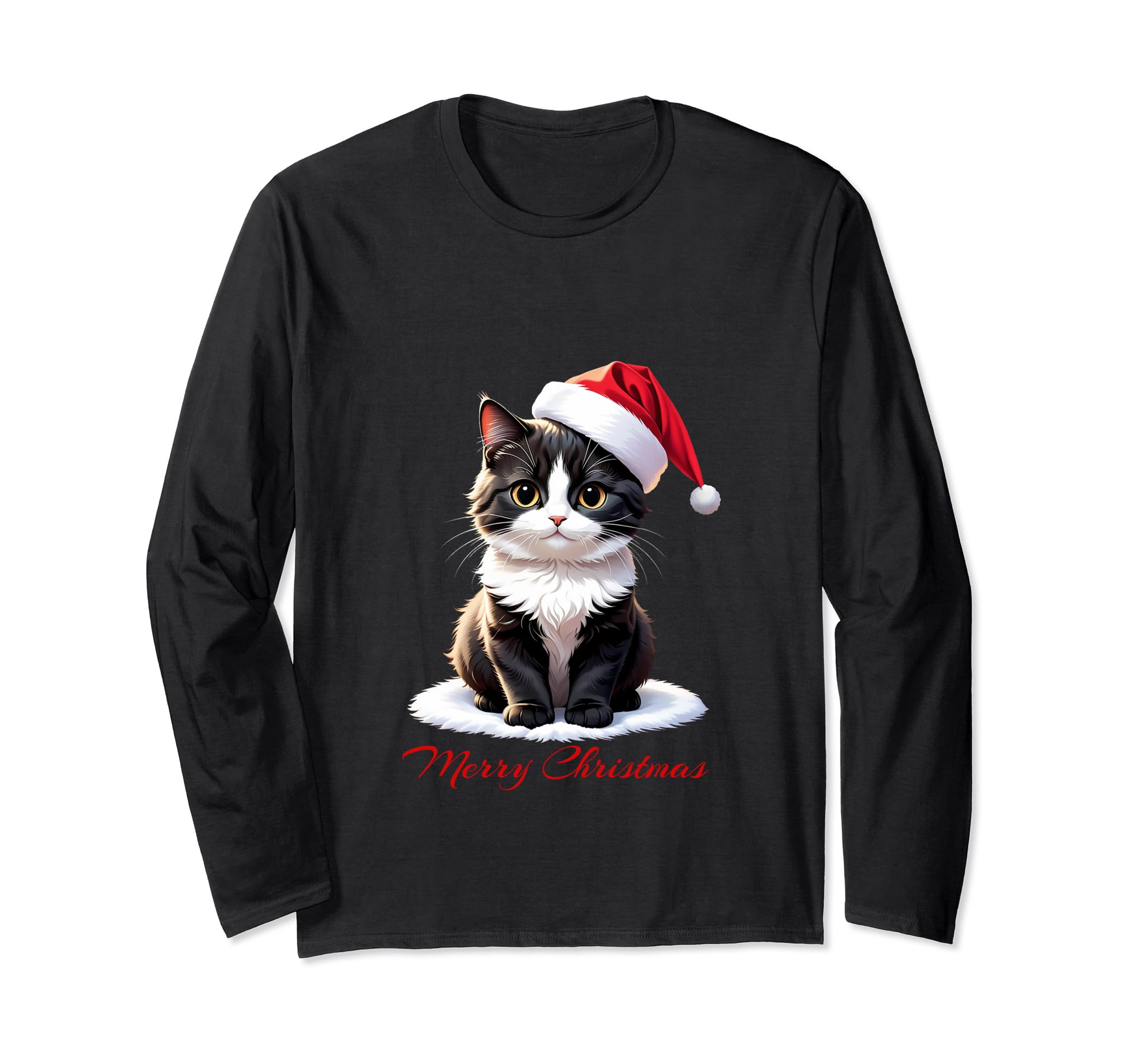 Feline Festive Pose Cat Christmas Long Sleeve T-Shirt