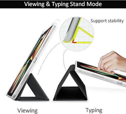 Miniatura 4 de Gahwa Funda para iPad Pro de 12.9 2022202120202018 (6543 generación), soporte delgado y triple pliegue + carga de lápiz Apple de 2 generación +