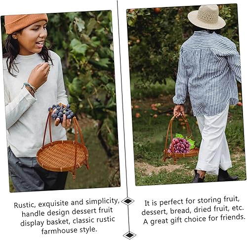 Miniatura 3 de Zerodeko Cestas tejidas 3 piezas de bambú soporte de aperitivos bandeja tejida cestas de almacenamiento cesta de postre de bambú tejido cesta de