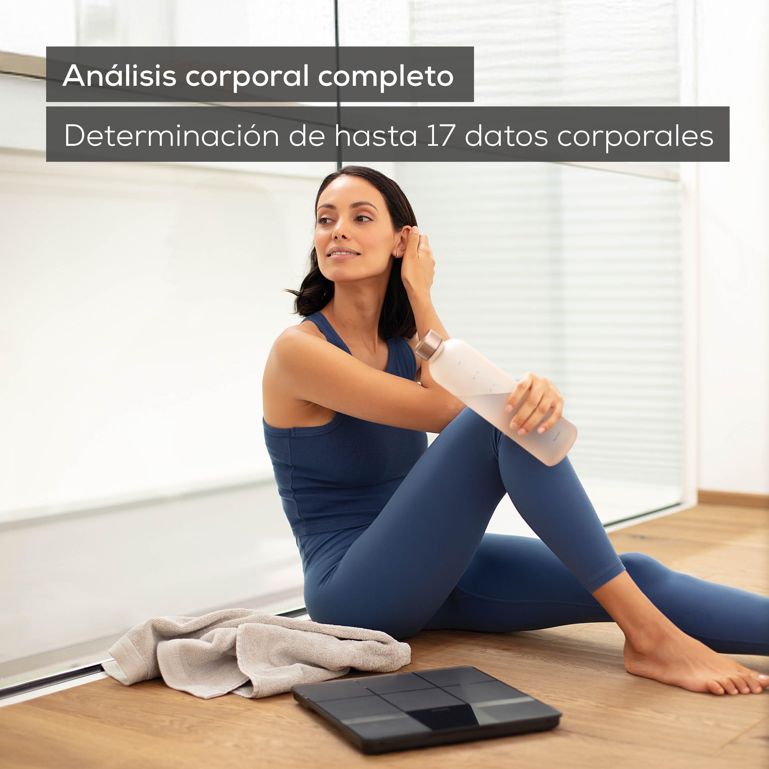 Beurer BF 450 báscula personal con conexión a la aplicación, báscula de grasa corporal digital con 17 valores de medición, estructura de baldosas mate, 8 memorias de usuario, 180 kg