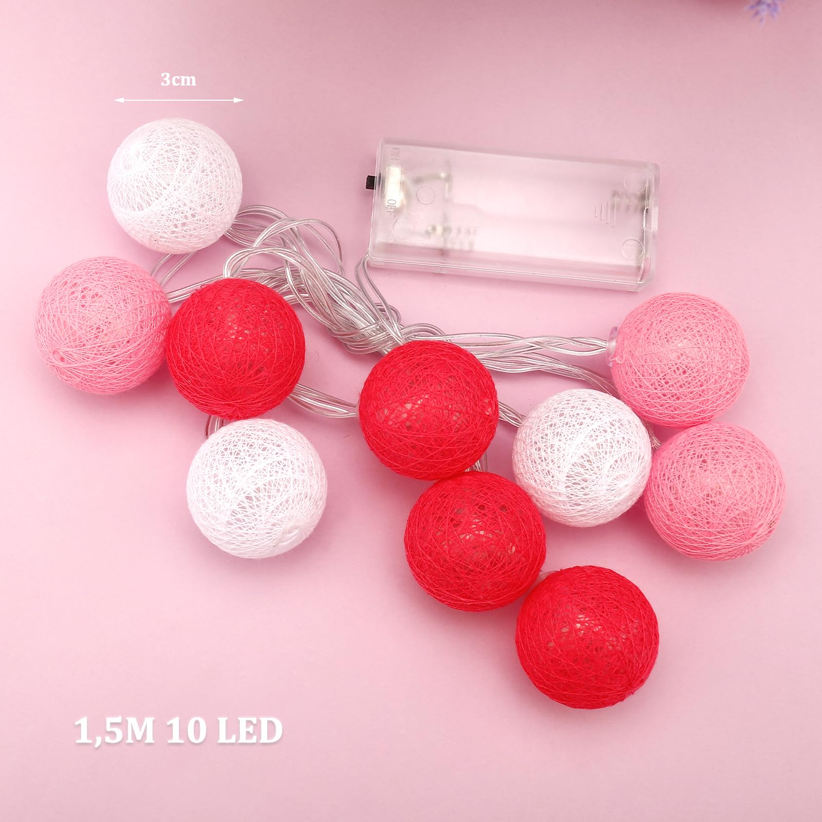 ENLACE Led-lichtsnoer met ballen, meerkleurig, 10 m, 80 leds