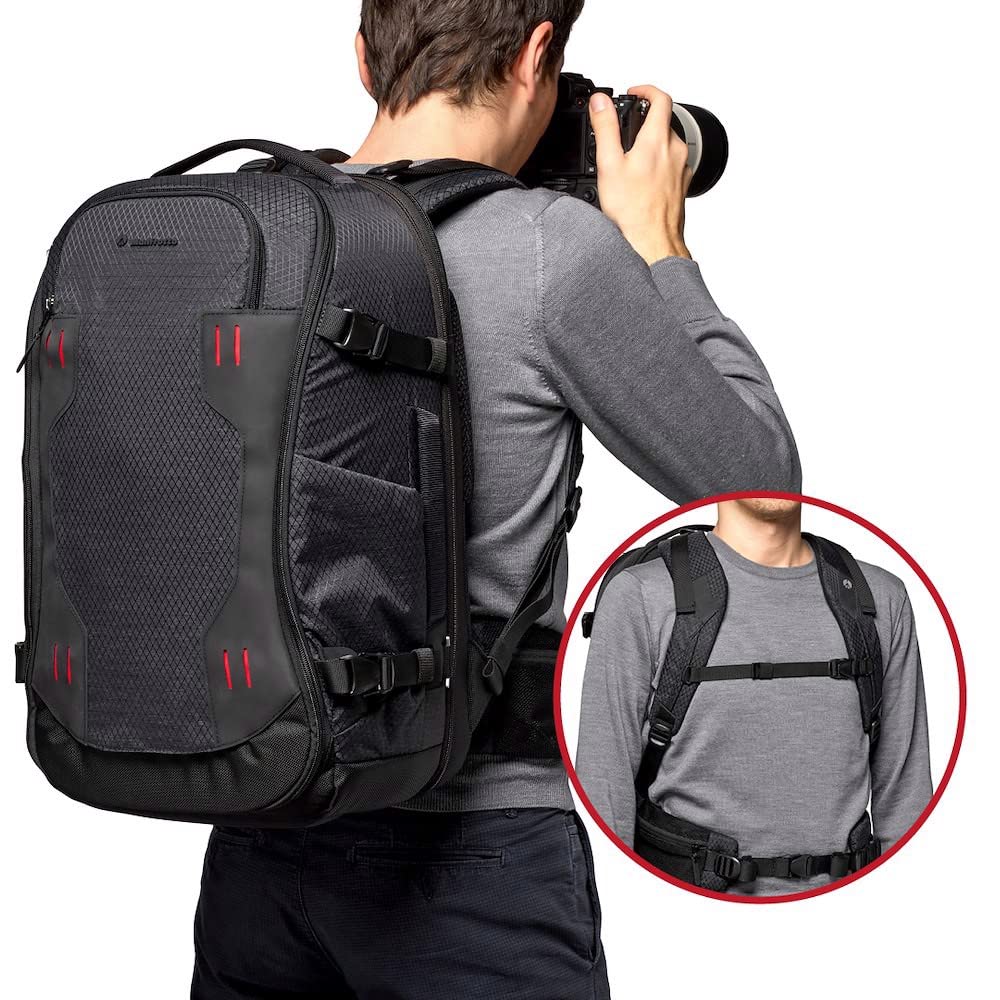 Manfrotto PRO Light Flexloader L, Profi-Rucksack für Kameras, Erweiterbare Tasche für 3-Achsen-Gimbal-Stabilisator, Mehrere Stativbefestigungspunkte, Austauschbare Fächer, Schwarz