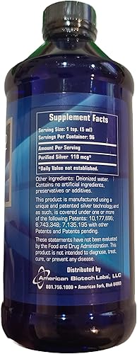 Miniatura 6 de American Biotech Labs - ASAP 22 Plus Silver Solution - Immune System Support, 22 ppm Silver Solution Dietary Supplement - (16 oz)