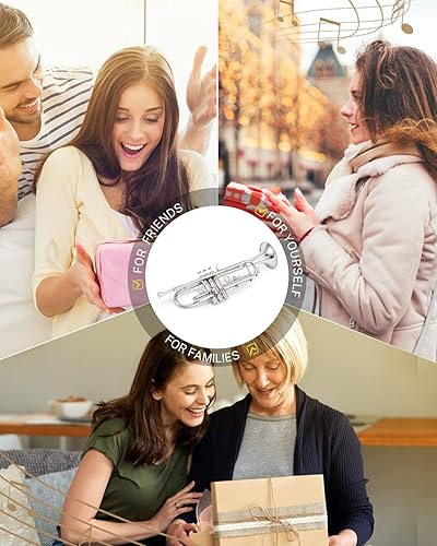 Miniatura 7 de Eastar Bb - Juego de trompeta estándar para principiantes, instrumento de trompeta de latón con estuche rígido, kit de limpieza, boquilla 7C y