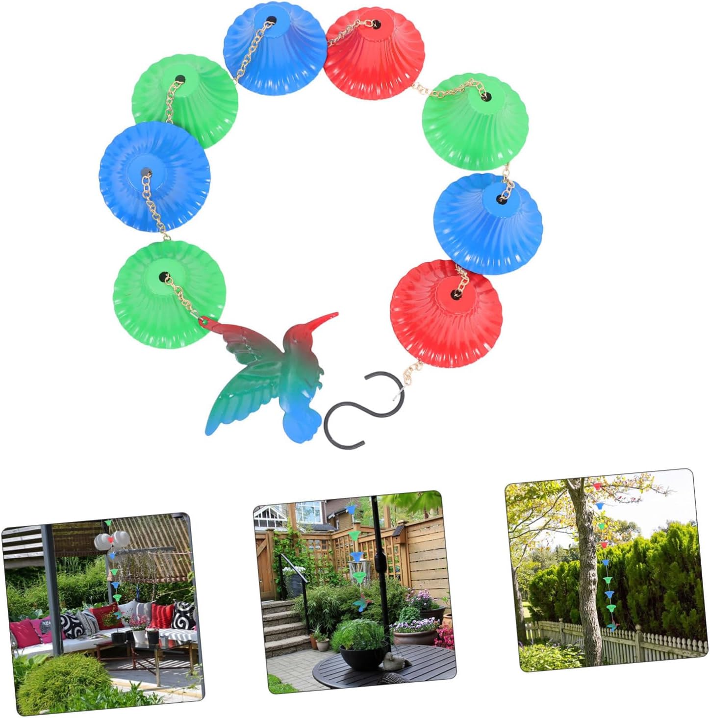 PRETYZOOM Rain Chain for Outdoor Garden Decor Multi Functional Hanging Ornament with Unique Flower Baskets Weather Resistant Design for Patios and Porches Decorative Rain Guide Chain