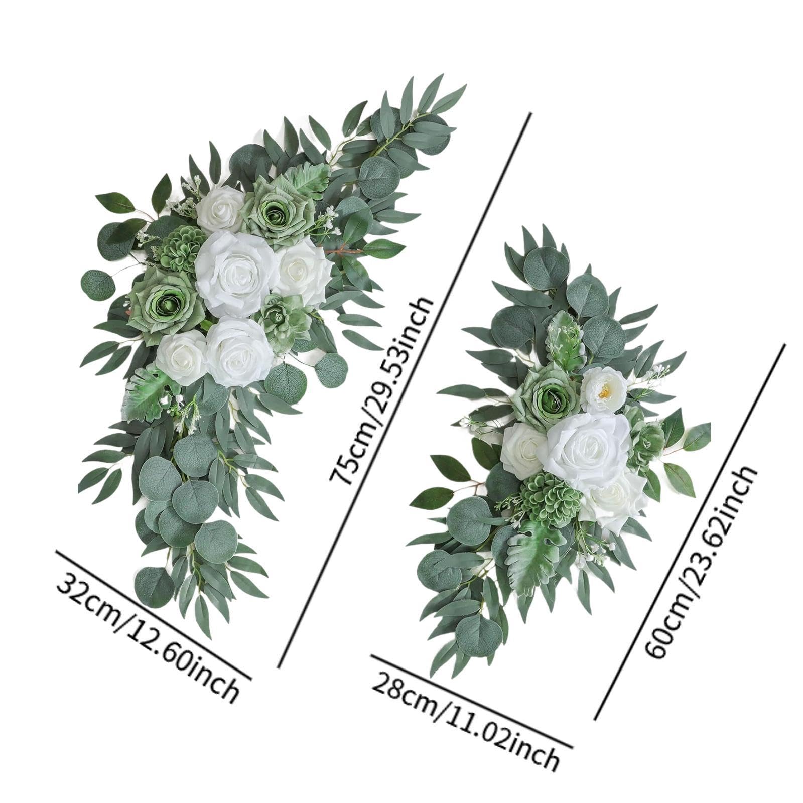 2 Pezzi di Fiori Artificiali per Arco Nuziale, Composizione Floreale per Porta, Ghirlanda di Fiori di Seta, Resistente E Adatta per Ricevimento, Matri, Style C