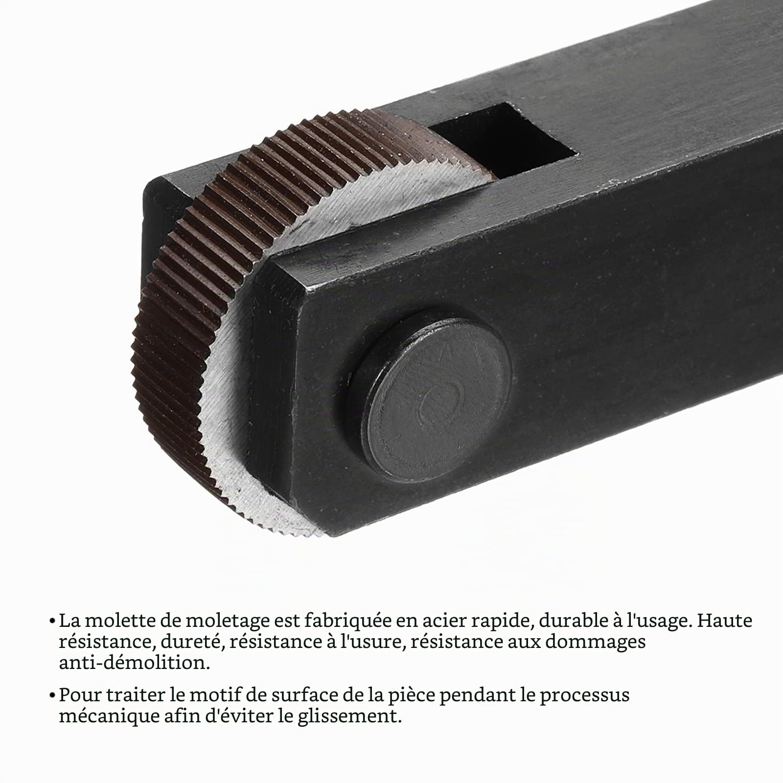 sourcing map Simple Droite Molette Roue, 1.0mm Pas Haute Vitesse Acier Linéaire Moletage Outils Ensemble