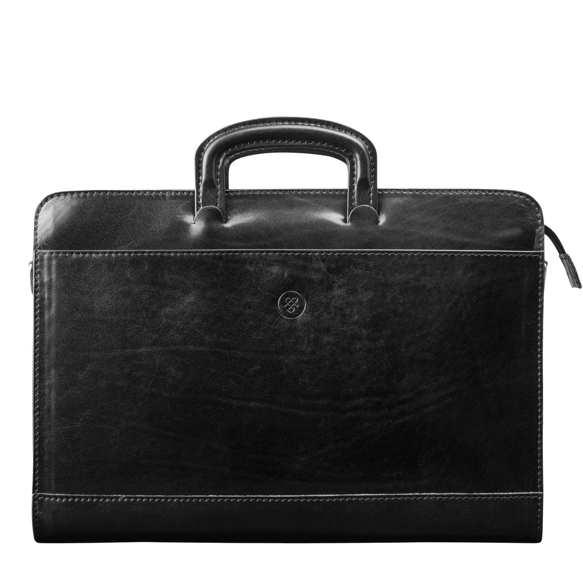 Maxwell Scott - Mens Luxury Leather Slim Document Case Portfolio with Handles - Handmade in Italy - The Barolo