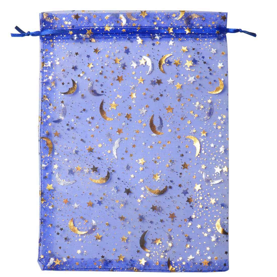 100 Bolsas de Organza con cordón para Regalo de Boda con diseño de Estrellas y Luna
