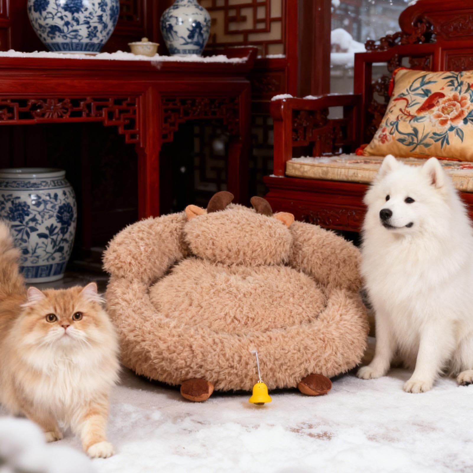 Cuccia Per Gatti Tunnel Della Casa Accogliente Per Il Sonno | Cuccia Riscaldata per da Interno Per Animali Domestici Interno Esterno Natale Inverno Casa Viaggio Camera Da Balcone