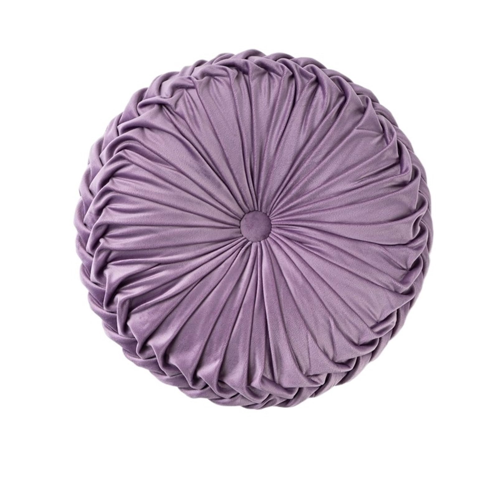 HEUchuan Round Velvet Pleated Throw Pillows 15''