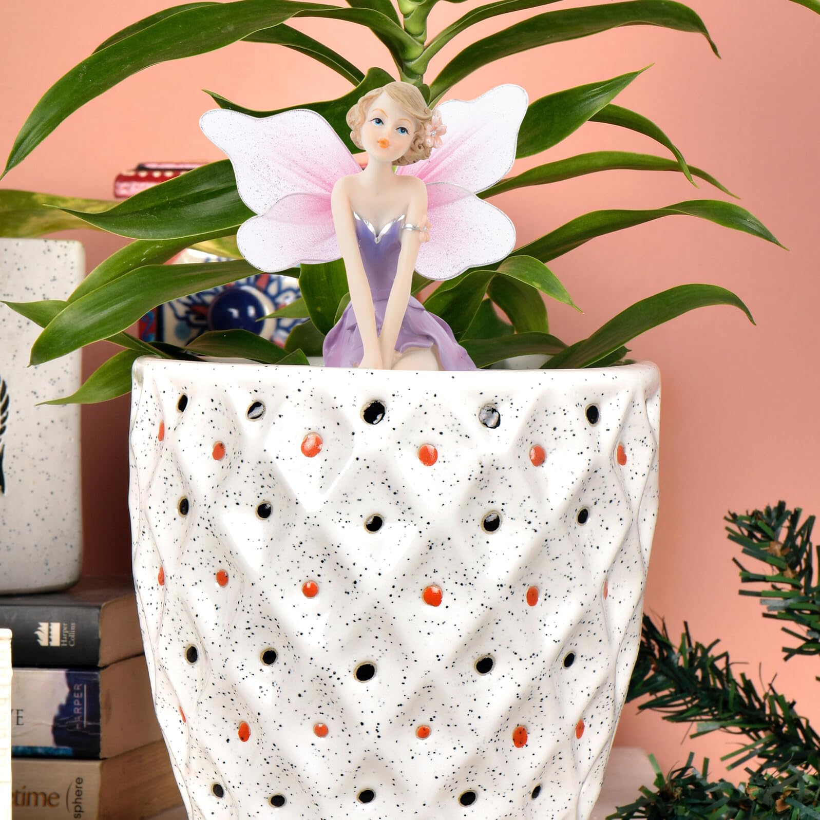Estatua de Hada Floral de Resina, 1 Pieza, Adorno Decorativo para Jardín