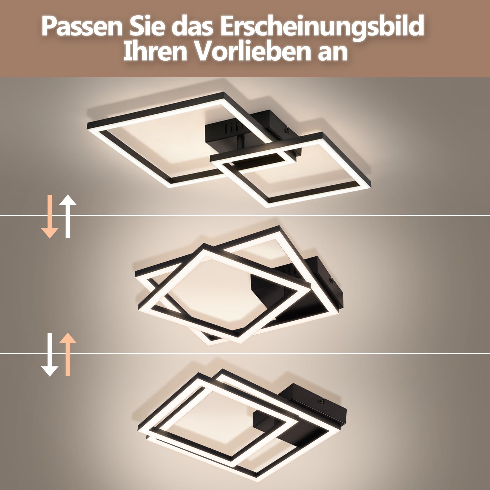 Homefire Deckenleuchte LED Deckenlampe Küche 4ER 20W Schlafzimmerlampe
