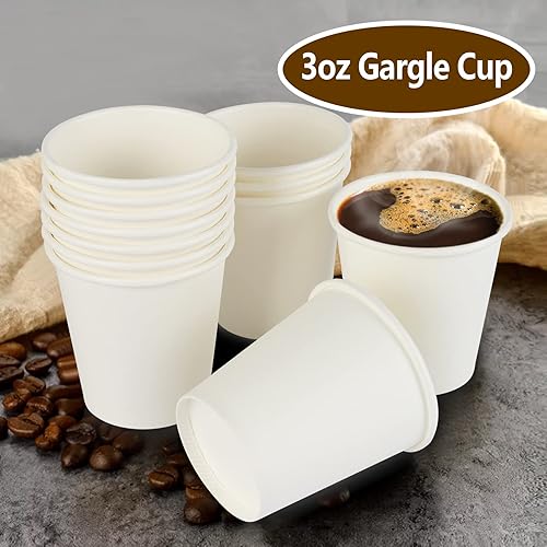 Miniatura 7 de Yes!Fresh 500 unidades Vasos de papel desechables de 3 onzas, vasos para bebidas calientes y frías, vasos de papel pequeños para baño y enjuague