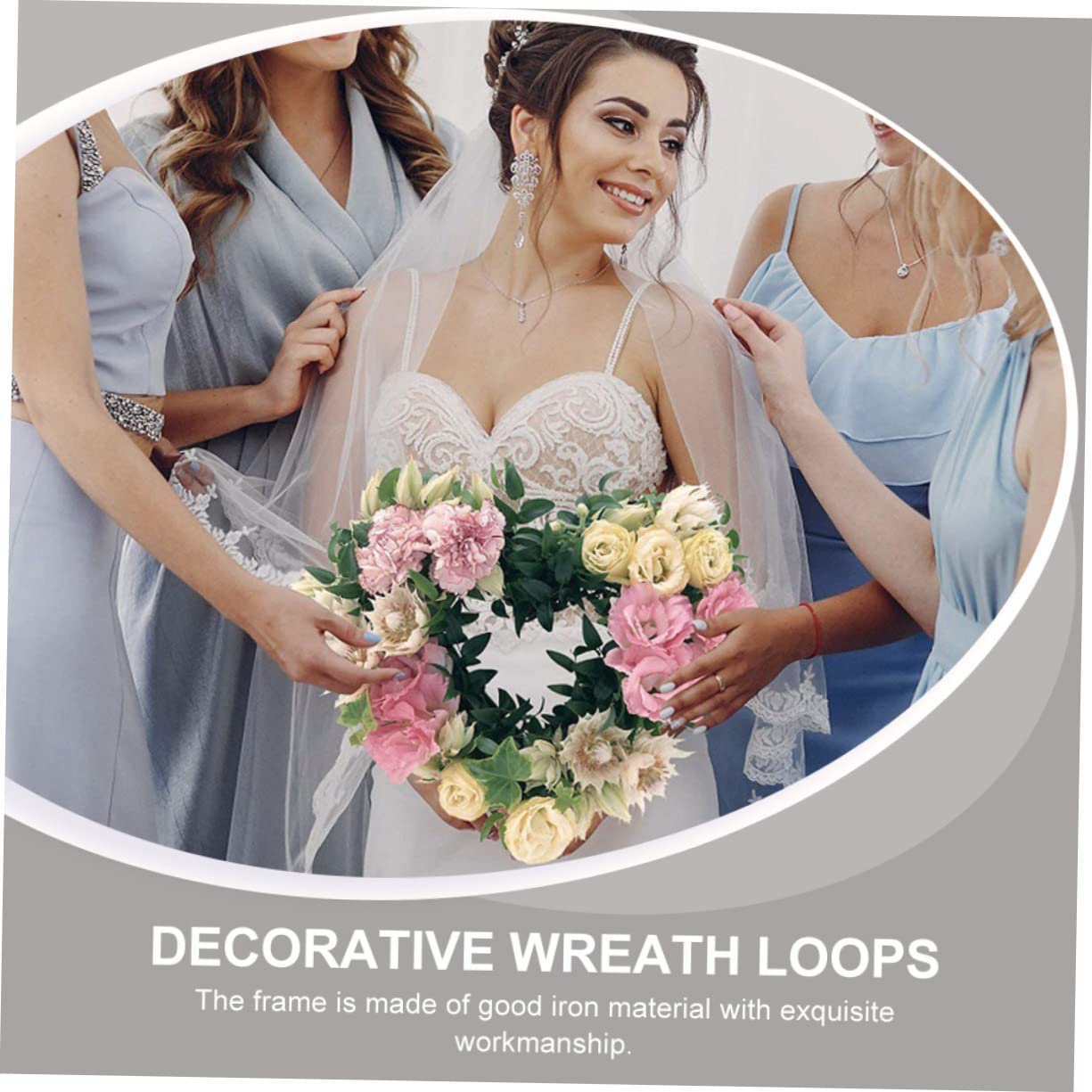 Garneck 4pcs Heart Shape Wreath Hoops for Crafting Iron Wreath Frames for Holiday Decor for Christmas Seasonal Decorations