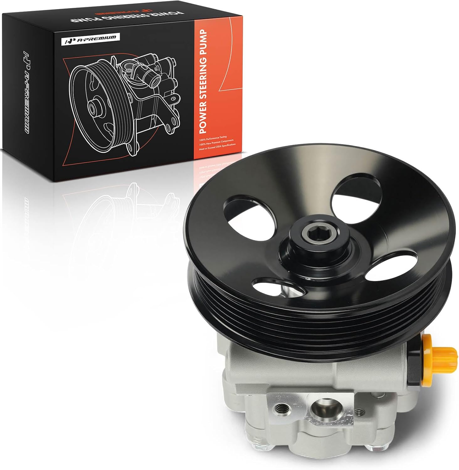 A-Premium Power Steering Pump, with 6-Groove Pulley, Compatible with Chevrolet Equinox 2010-2012 3.0L, Equinox 2013-2017 3.6L & GMC Terrain 2010-2012 3.0L, Terrain 2013-2017 3.6L