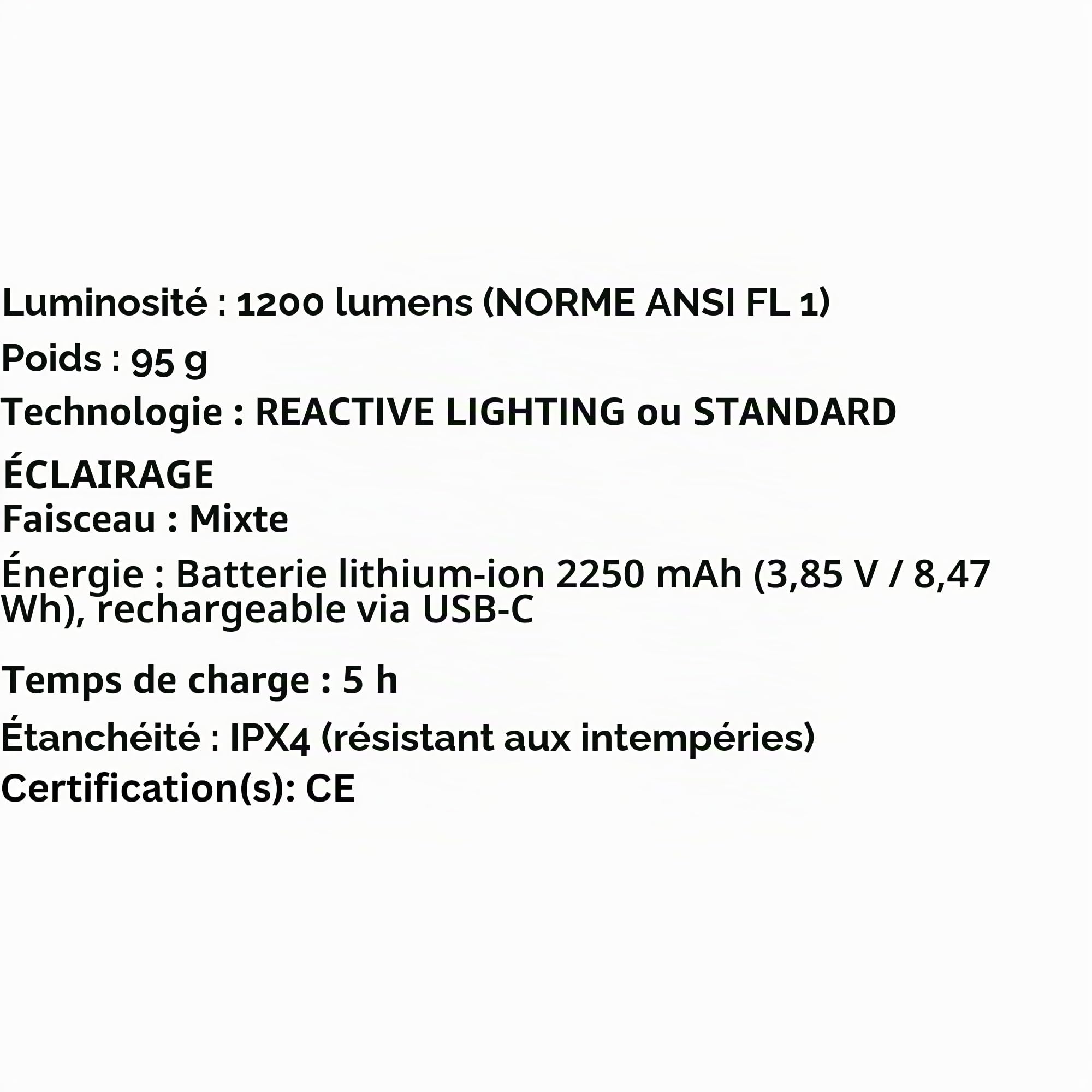 Petzl Swift RL Lampe frontale classique Noir