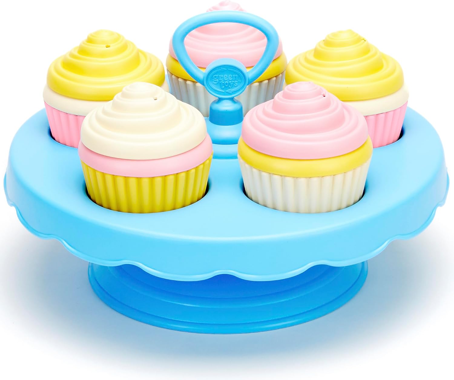 Green Toys Cupcake Set - 16 Piece Pretend Play, Motor Skills, Language & Communication Kids Role Play Toy. No BPA, phthalates, PVC. Dishwasher Safe, Recycled Plastic, Made in USA.