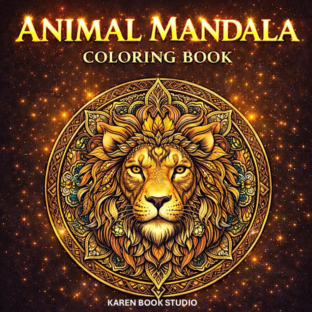 Animal Mandala Coloring Book: 60 Intricate Animal Designs for Relaxation, Creativity, and Stress Relief