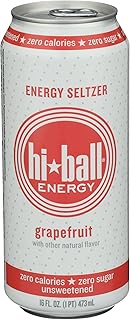 HIBALL ENERGY Grapefruit Sparkling Energy Water, 16 FZ