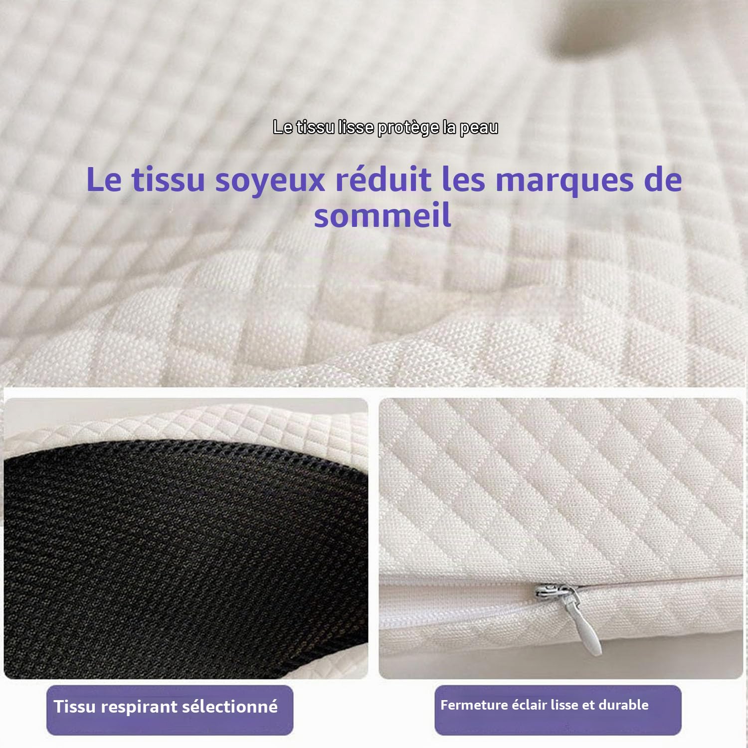 Générique Paris Oreiller SOYA 2.0, Oreiller Ergonomique Cervical, Soutien Cervical 6 Zones, Mémoire De Forme Haute Densité, Soulage Douleurs Cou & épaules (Gris)