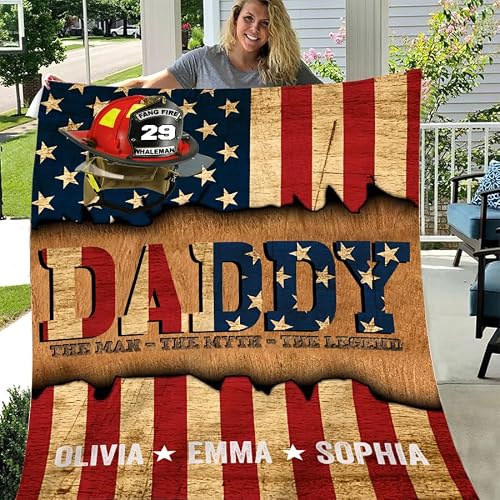 Pofily Firefighter Gifts for Daddy, They Call Me Grandpa Blanket, Military Grandpa Blanket, Gifts for Dad, US Army Gift, Grandfather Blankets, Firefighter Birthday