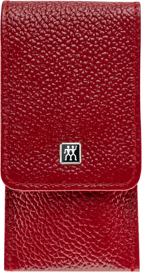 ZWILLING Maniküre-Set (3 teilig, Nagelpflege und Pediküre, Echtleder Etui, präzise, mit Kombi-Nagelschere), Premium, Rot