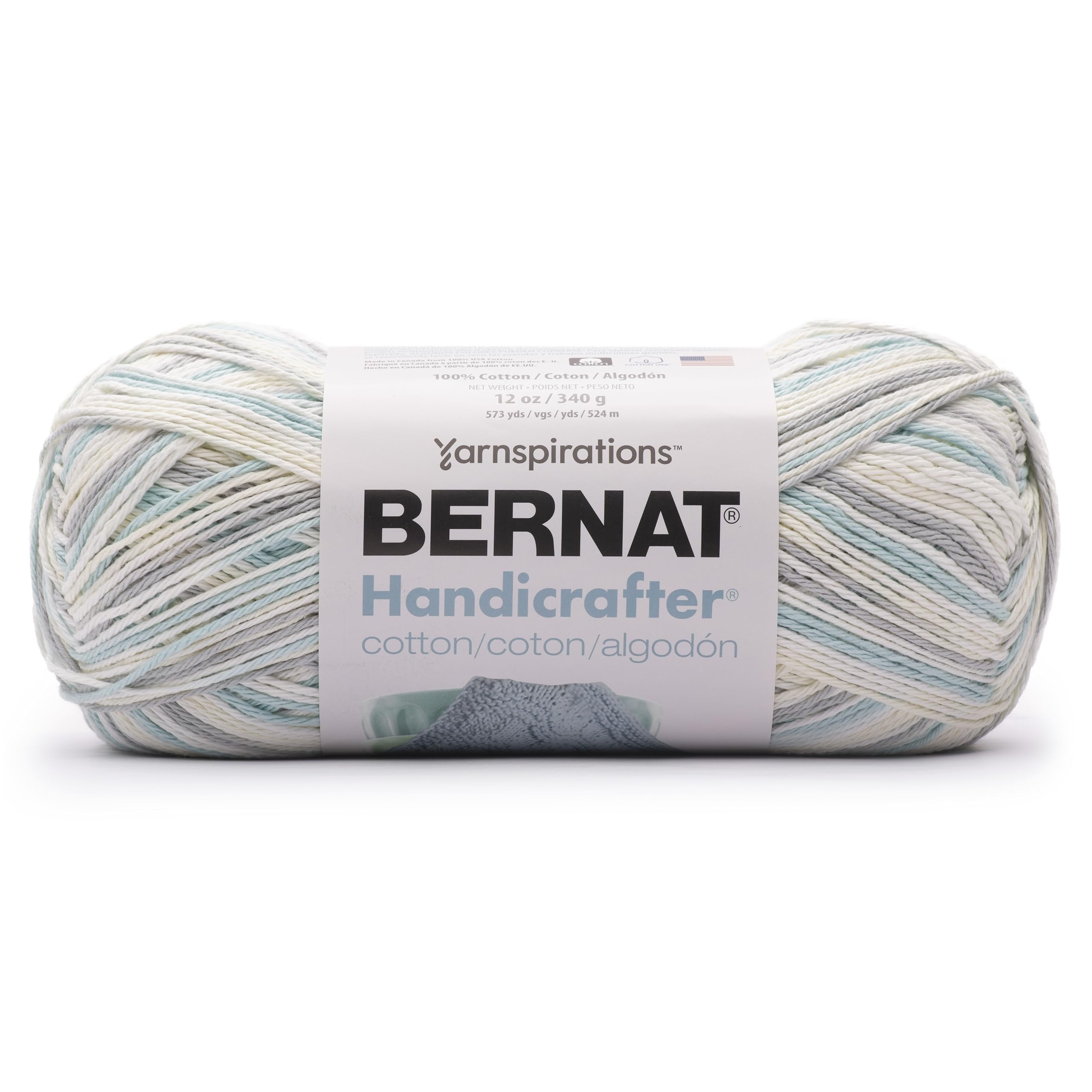 Bernat Handicrafter hilado de algodón matizado blanco Bubble White para crochet