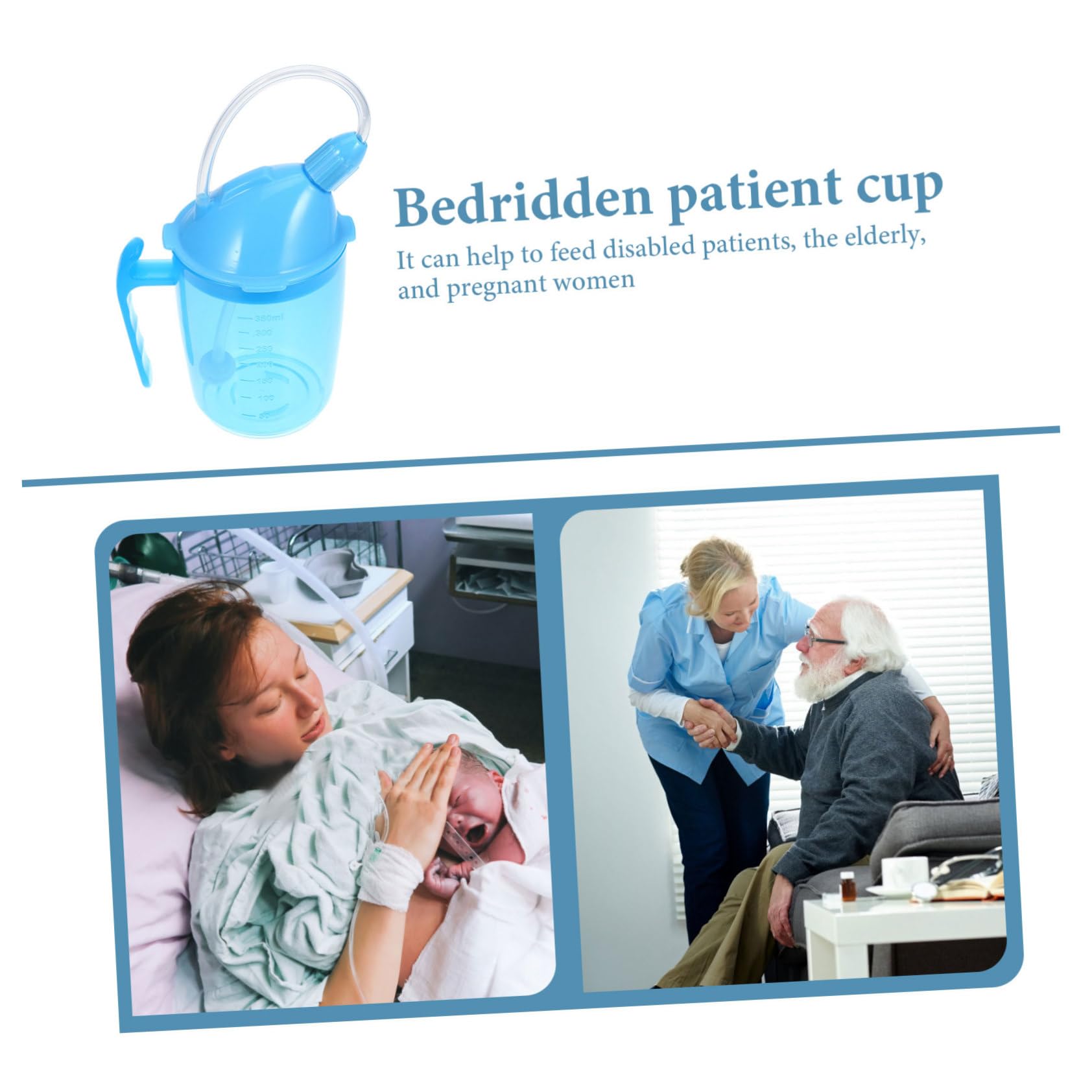 Healeved 3piezas Taza De Agua Para Pacientes Convalecientes Diseño Antigoteo y Asa Para Mayores Vaso Ergonómico Para Cuidado De Ancianos y Enfermos Casa Fácil De Usar y Transportar