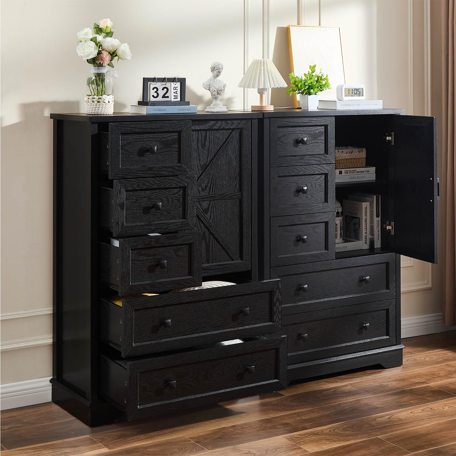 mens black dresser SOOWERY Farmhouse for Bedroom, Tall Chest of Drawers, Color:Caramel Mocha GL-06.08.26 while the felt How to Wear White