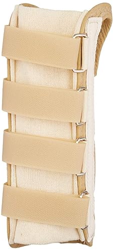 Rolyan Muñequeras, longitud larga y regular, para la mano izquierda o derecha, color beige, con correas y conectores de anilla en D para tendonitis,