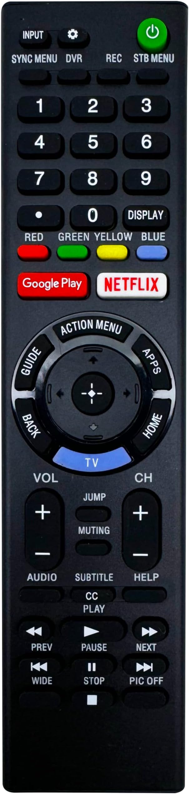 INTECHING TV Remote Control Replacement for Sony RMF-TX220U, RMF-TX300U, RMF-TX310U, KD-43X750F, 49X750F, 55X750F, 55X755F, XBR-43X800E, 49X800E, 49X900F, 55X850F, 55X900F and All Bravia TVs