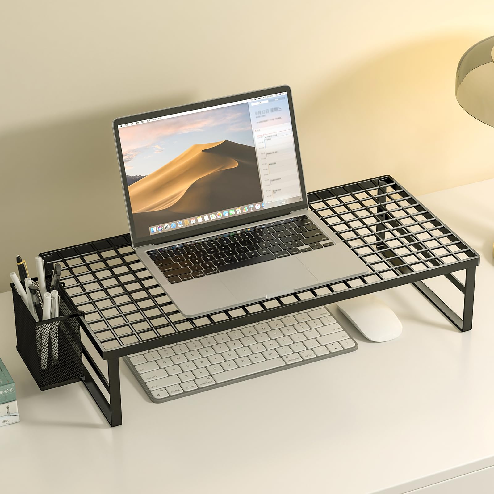 Tablette éCran Pc Bureau,RéHausseur D'éCran Support Bureau,Support éCran Pc RéHausseur,Prise en Charge D'éCran Extra Plat,Convient Au Travail Ou La Maison pour Assurer La Propreté