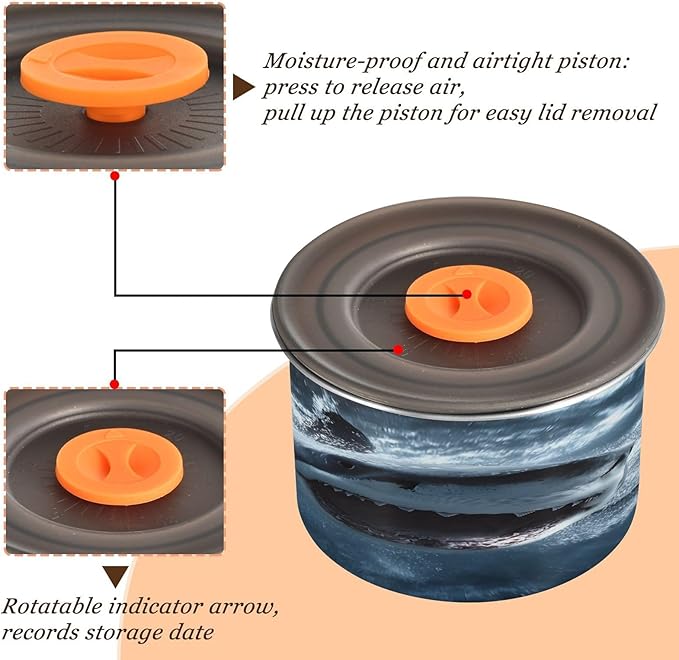 ALAZA Fierce Shark Ocean Coffee Canister 17oz - Acero Inoxidable miniatura 5