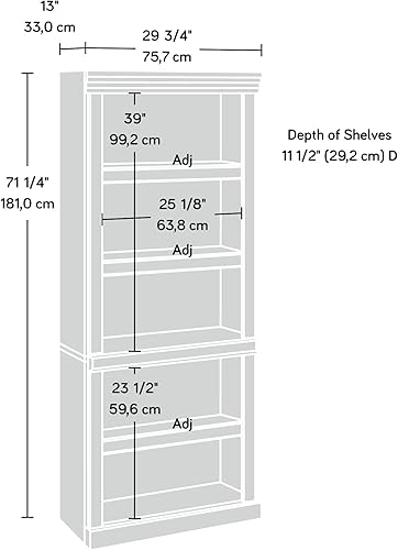 Miniatura 5 de Heritage Hill Cinco estante biblioteca abierta 71" H