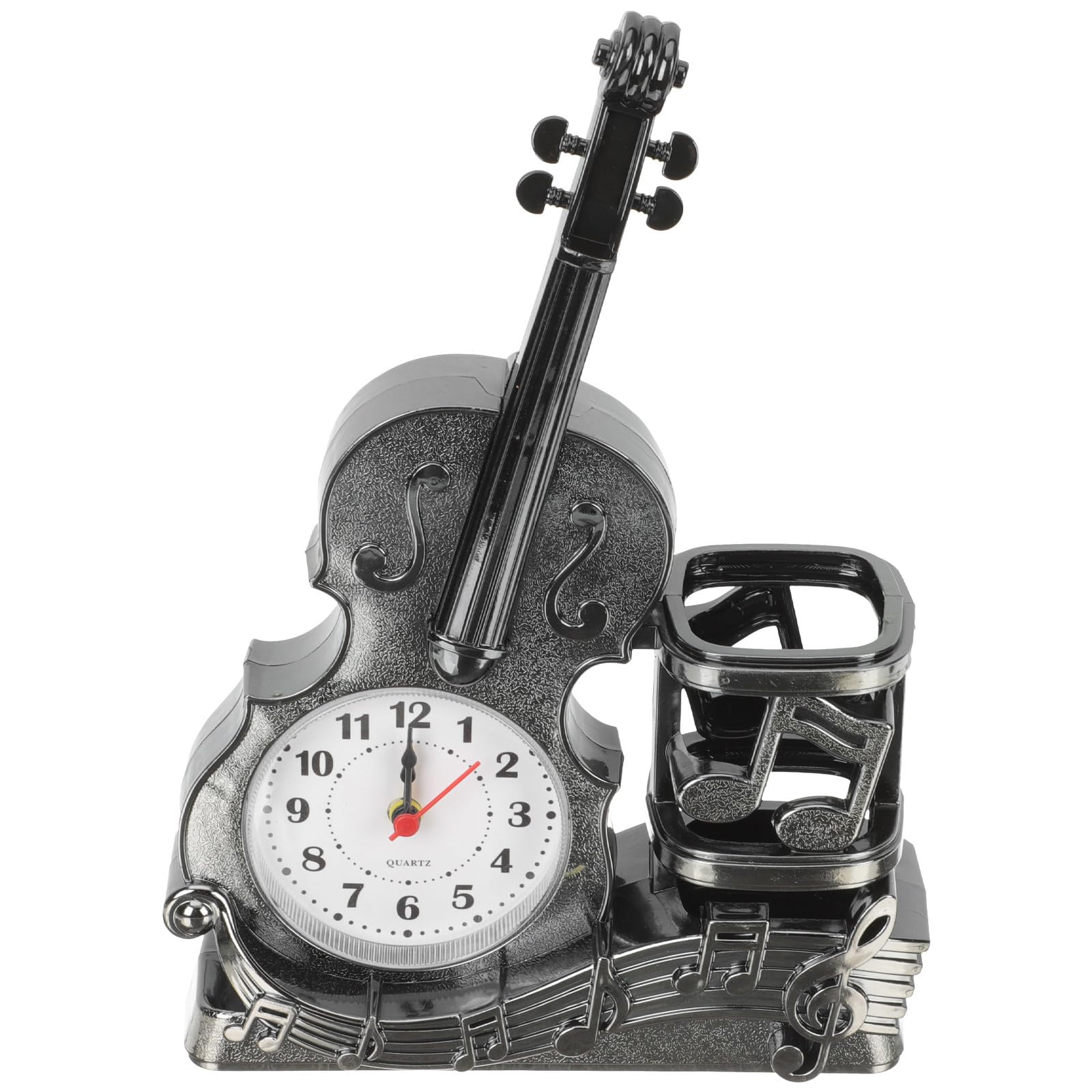 Reloj portalápices de violín plata jojofuny ideal para regalar a músicos