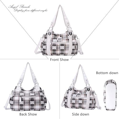 Miniatura 10 de Angel Barcelo - Bolsa de hombro amplia para mujer diseño Hobo cuero lavado 11#purple, 112-pink, 136-grey, 1b-beiges, 1b-blue, 1b-pink, 1b-red,