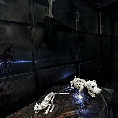 Miniatura 6 de Esqueletos de animales de plástico para perros y gatos de Halloween con articulaciones posables para decoración de Halloween