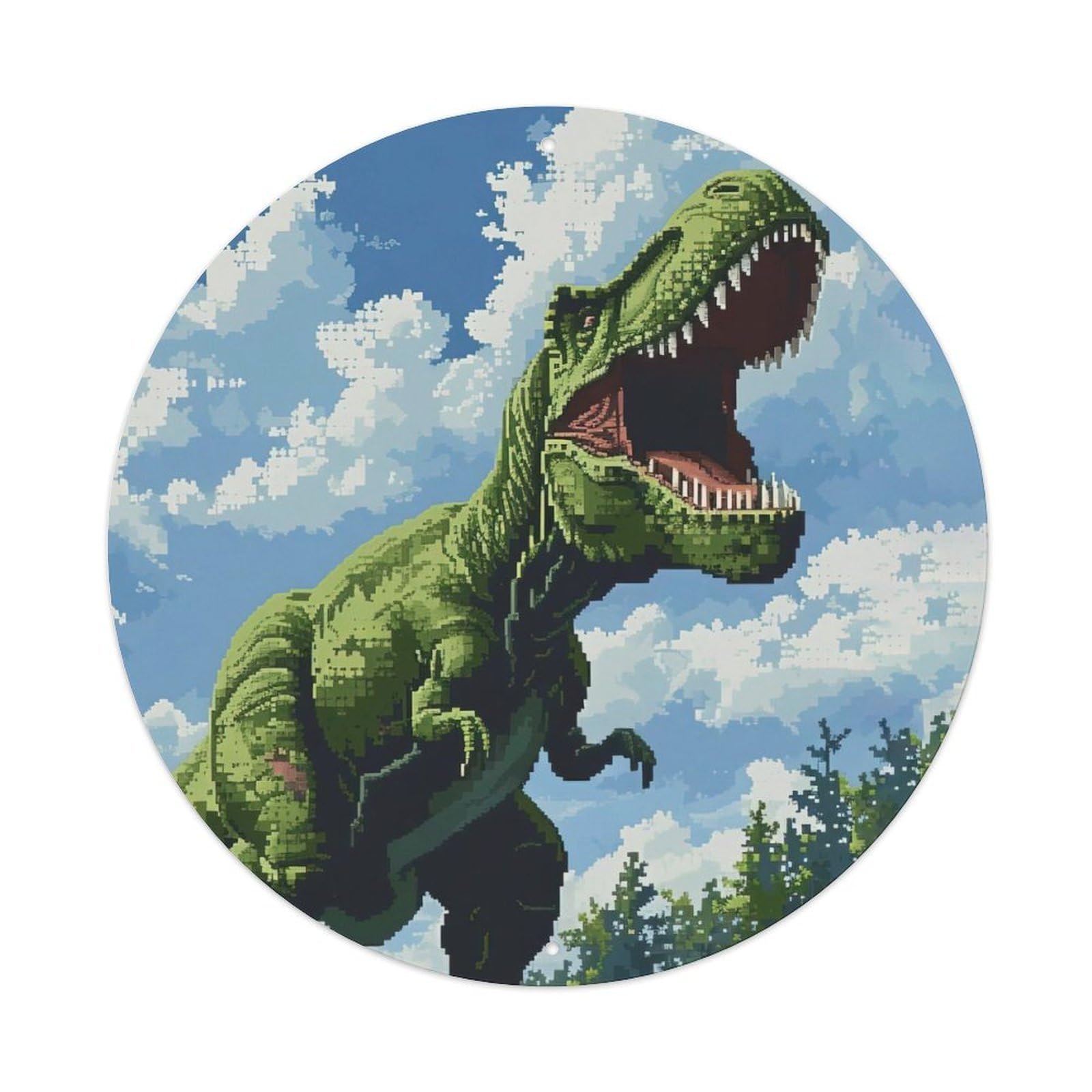 Dinosaur Green Tyrannosaurus Rex Prehistoric Dinosaurs Metal Tin Sign