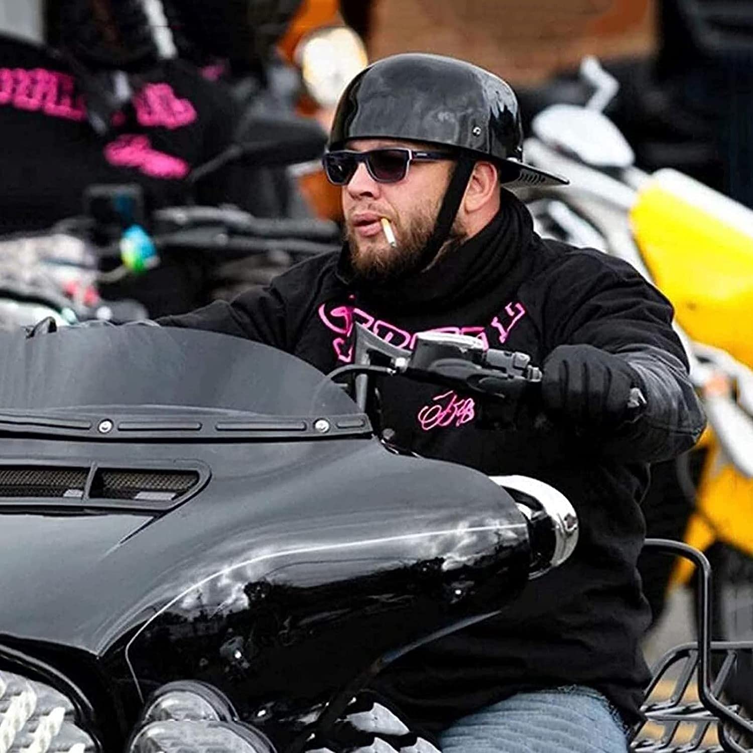 Otwarty kask motocyklowy w stylu niemieckim, dopuszczony do użytku przez DOT, styl Street Cruiser Jet, uniseks, dla dorosłych, półkask motocyklowy, modelowanie czapki baseballowej