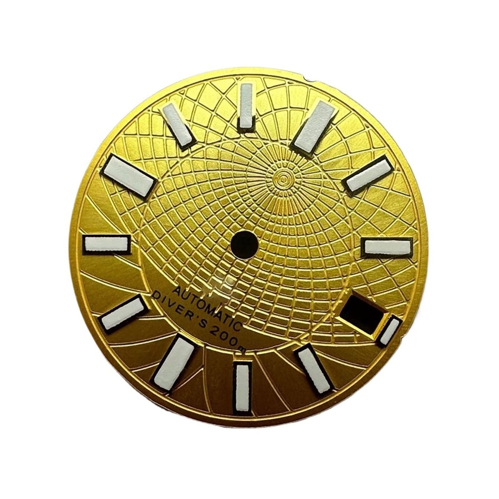1 szt. 28,5 mm tarcza pojedynczy zegarek z kalendarzem biały/niebieski/czarny/niebo pasuje do ruchu NH35 NH36 zielone świecące akcesoria(Yellow)