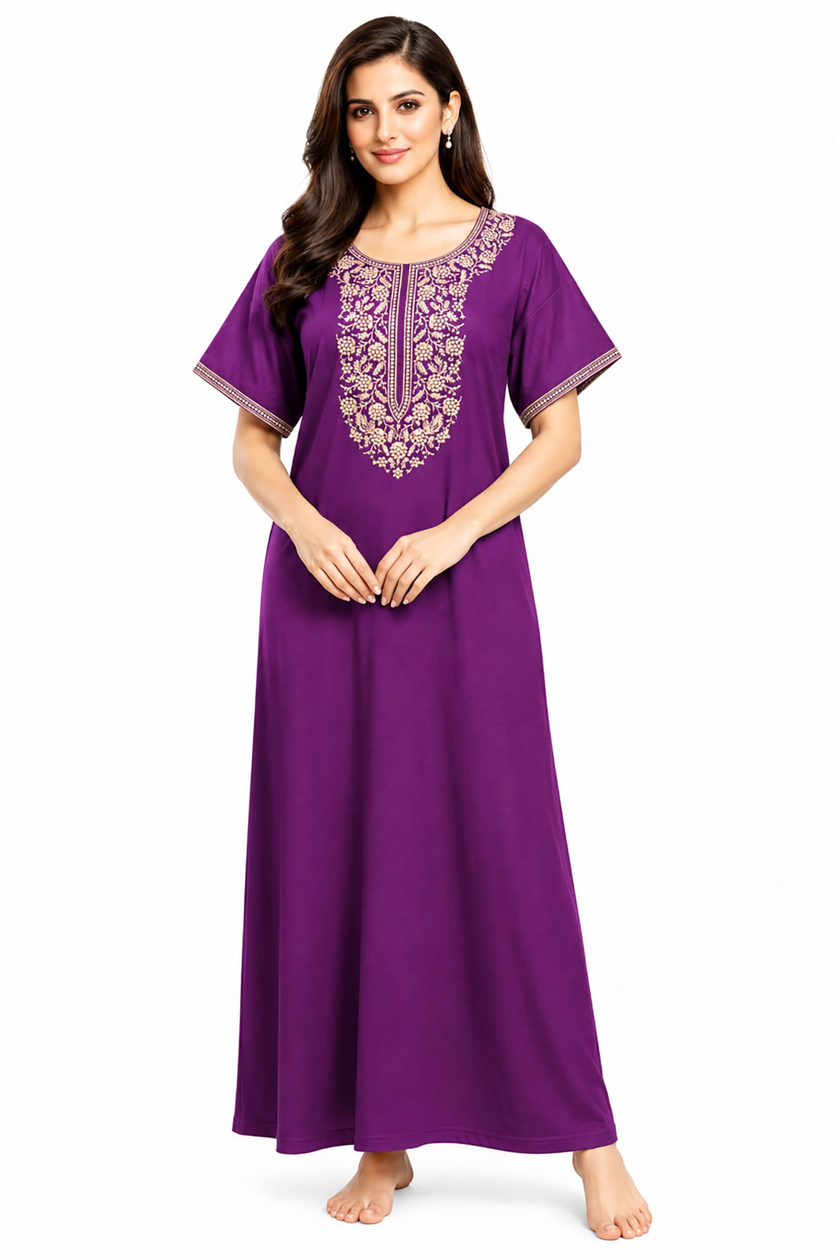 elitezilla Nighty| Nighty for Women Stylish| Alpine Nighty for Women| Night Gown for Women Stylish| Beautiful Embroidery| Alpine Fabric|-picture-39